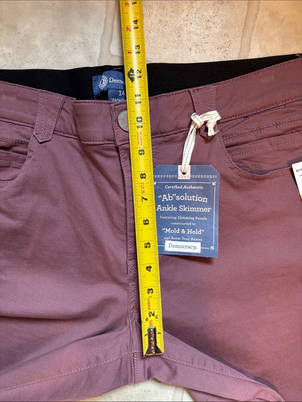 NWT Democracy "Ab" Solution Karessa Capri Ankle Skimmer Jeans Blush Sz 14 - Picture 4 of 7